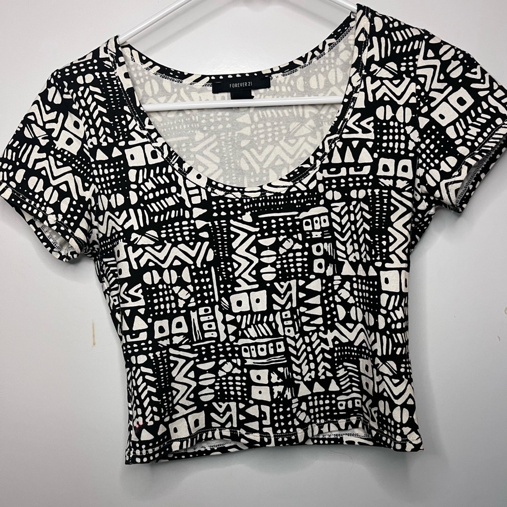 Forever 21 printed crop top.